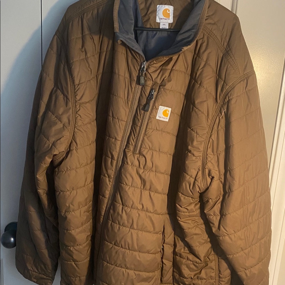 Carhartt Brown Puffer Jacket with Logo